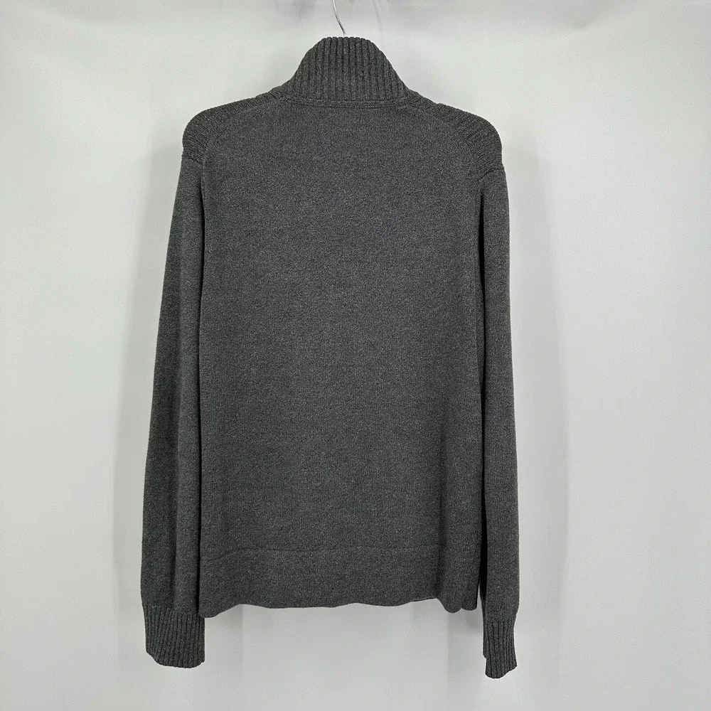 Banana Republic Mens Preppy  Full Zip Toggle Cardigan Sweater Size S Gray